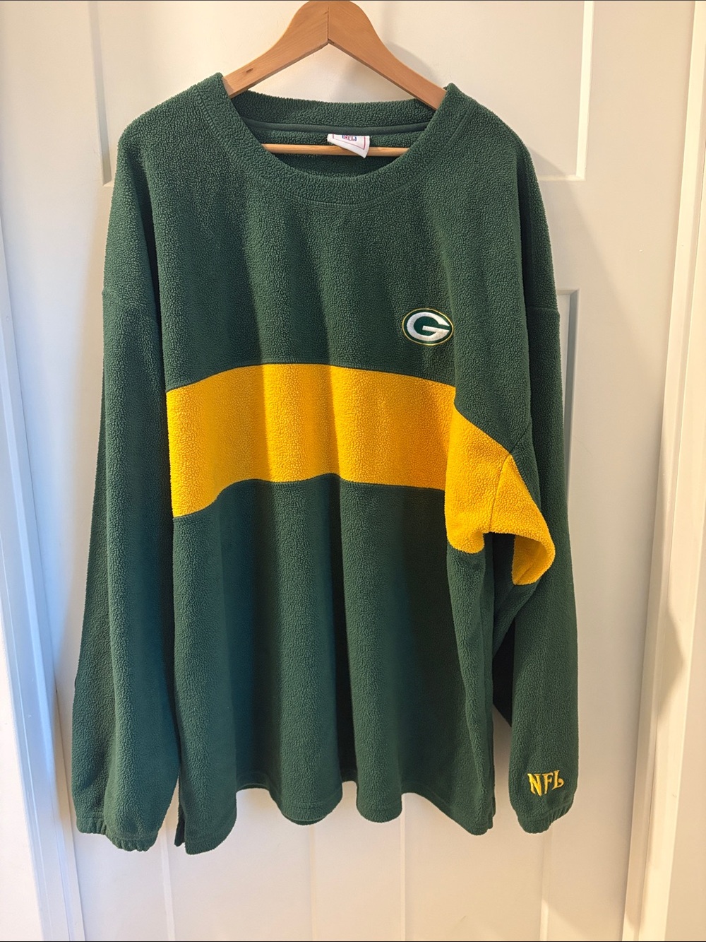VTG Green Bay Packers Fleece Crewneck Sweatshirt 2XL / 3XL Oversized